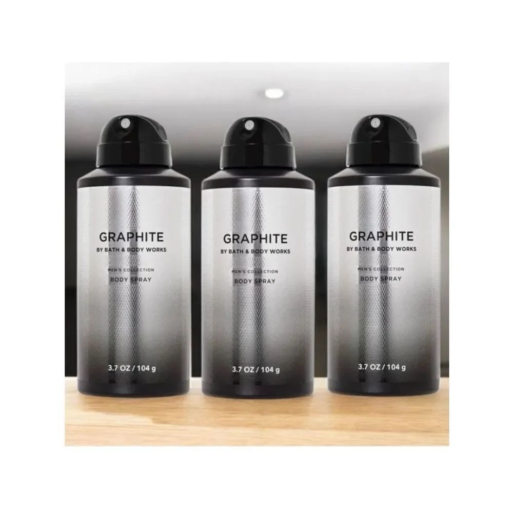 Bath & Body Works Set of 3 Graphite Men’s Collection Bergamot Woods Body Spray